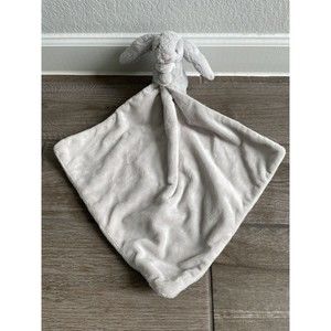 JELLYCAT BASHFUL GRAY BUNNY RABBIT PLUSH BABY LOVEY Lover SECURITY BLANKET